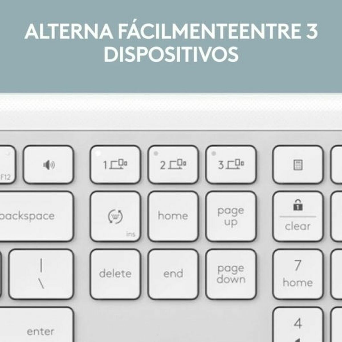 clavier et souris Logitech 920-012596 Blanc Espagnol QWERTY